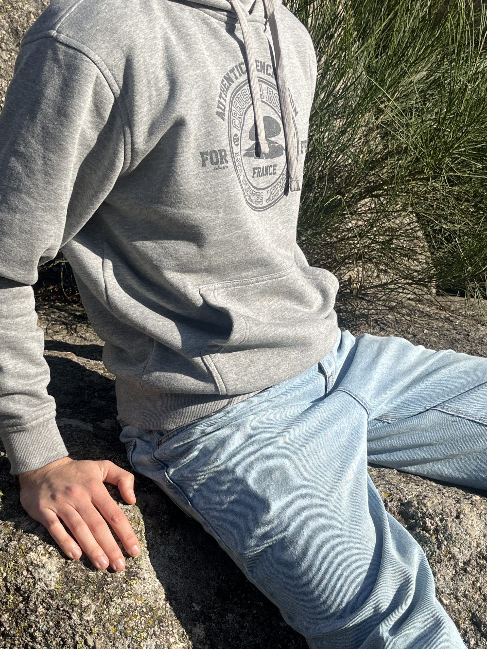 Pull gris adulte mixte - Creuse ta Route - look Creuse