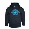 Sweat à capuche enfant noir mixte Creuse ta Route – coupe droite, logo bleu sérigraphié, coton certifié OEKO-TEX®, vêtement confortable et durable pour enfant - endroit