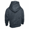 Sweat à capuche enfant noir mixte Creuse ta Route – coupe droite, logo bleu sérigraphié, coton certifié OEKO-TEX®, vêtement confortable et durable pour enfant - envers
