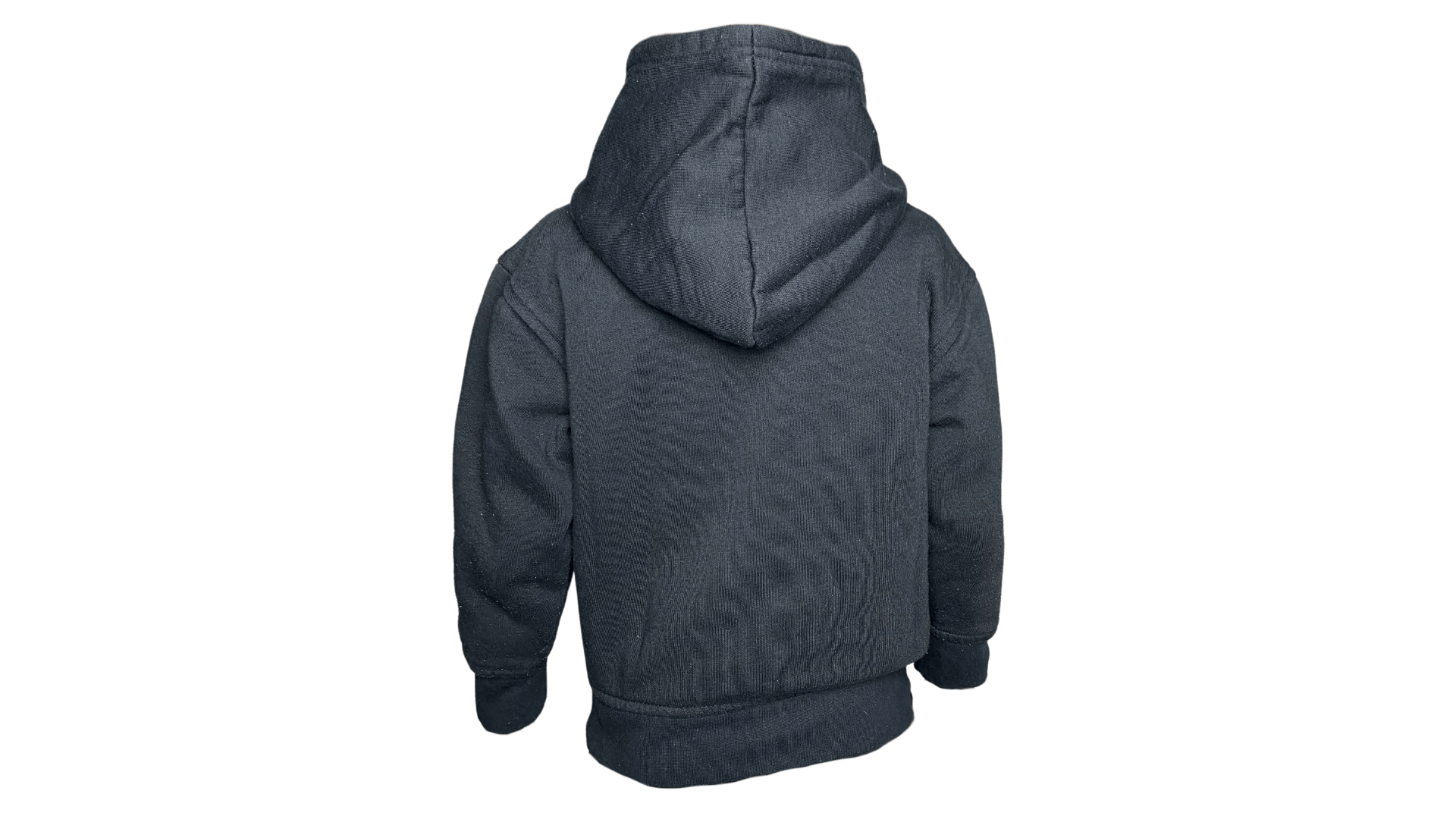 Sweat à capuche enfant noir mixte Creuse ta Route – coupe droite, logo bleu sérigraphié, coton certifié OEKO-TEX®, vêtement confortable et durable pour enfant - envers