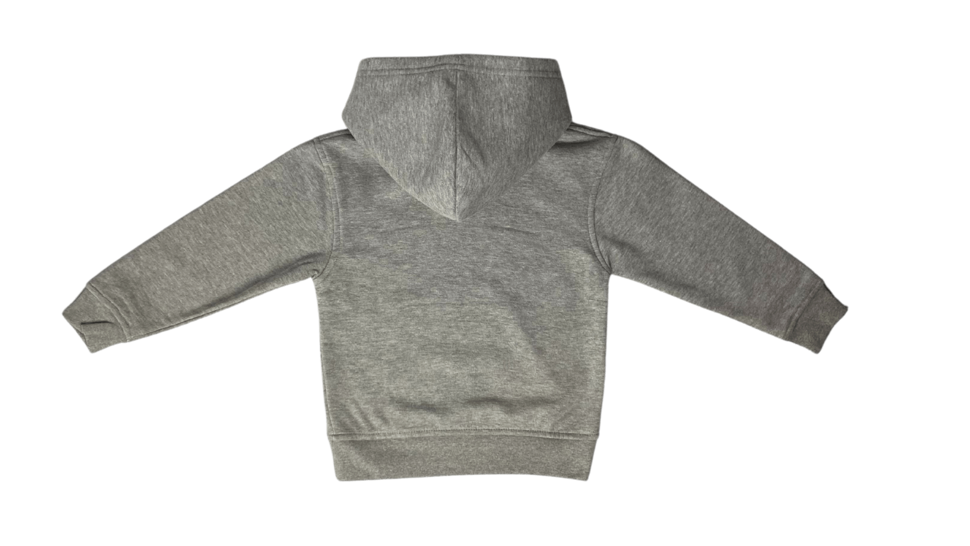 Sweat à capuche enfant gris chiné mixte Creuse ta Route – coupe droite, logo sérigraphié, coton certifié OEKO-TEX®, vêtement confortable et durable pour enfant - envers