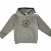 Sweat à capuche enfant gris chiné mixte Creuse ta Route – coupe droite, logo sérigraphié, coton certifié OEKO-TEX®, vêtement confortable et durable pour enfant - endroit