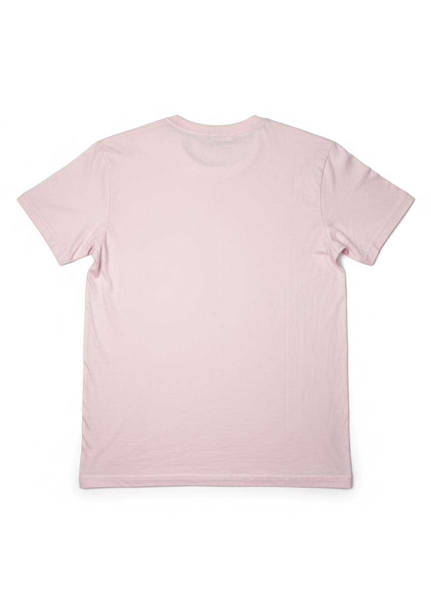 Face arrière du t-shirt Rose t-shirt rose, col rond, coupe droite, endroit, mixte, coton, – vêtement confortable pour adulte, disponible sur l’e-shop Creuse ta Route