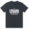 t-shirt gris ciné, col rond, coupe droite, endroit, mixte, coton certifié OEKO-TEX®, – vêtement confortable pour adulte, disponible sur l’e-shop Creuse ta Route